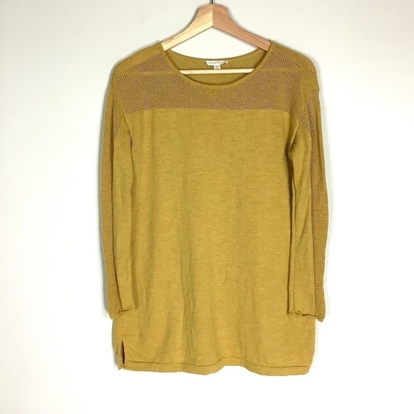 Eileen Fisher Wool Marled Knit Mustard Sweater M - Picture 1 of 13
